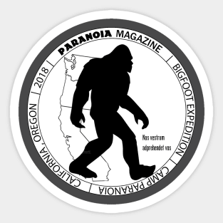 Camp Paranoia - Bigfoot Expedition 2018 Sticker